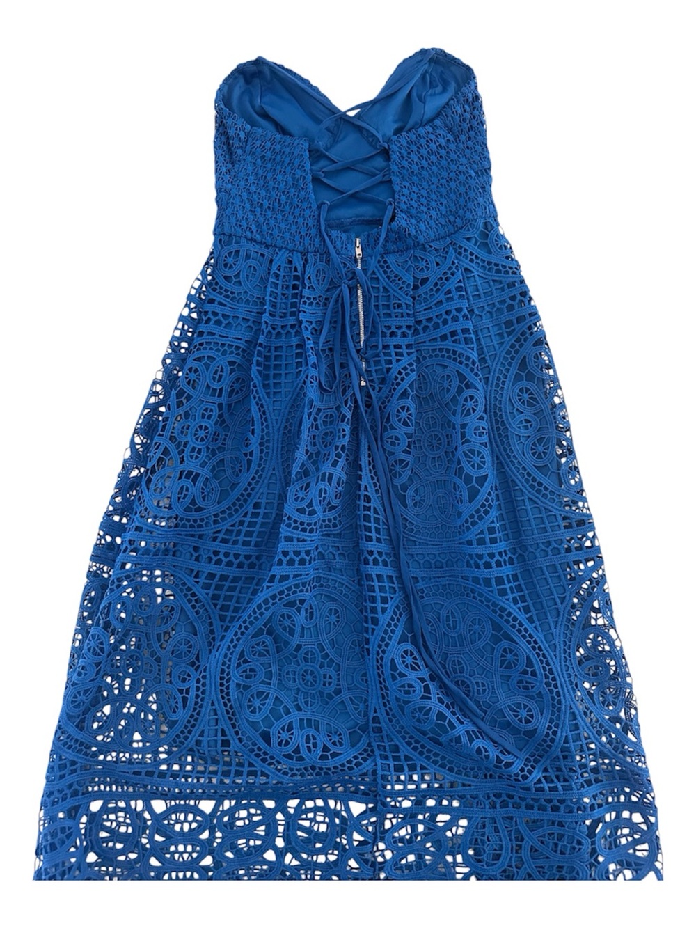 Lulu's Cobalt Blue Crochet Midi Dress - Picture 2 of 3